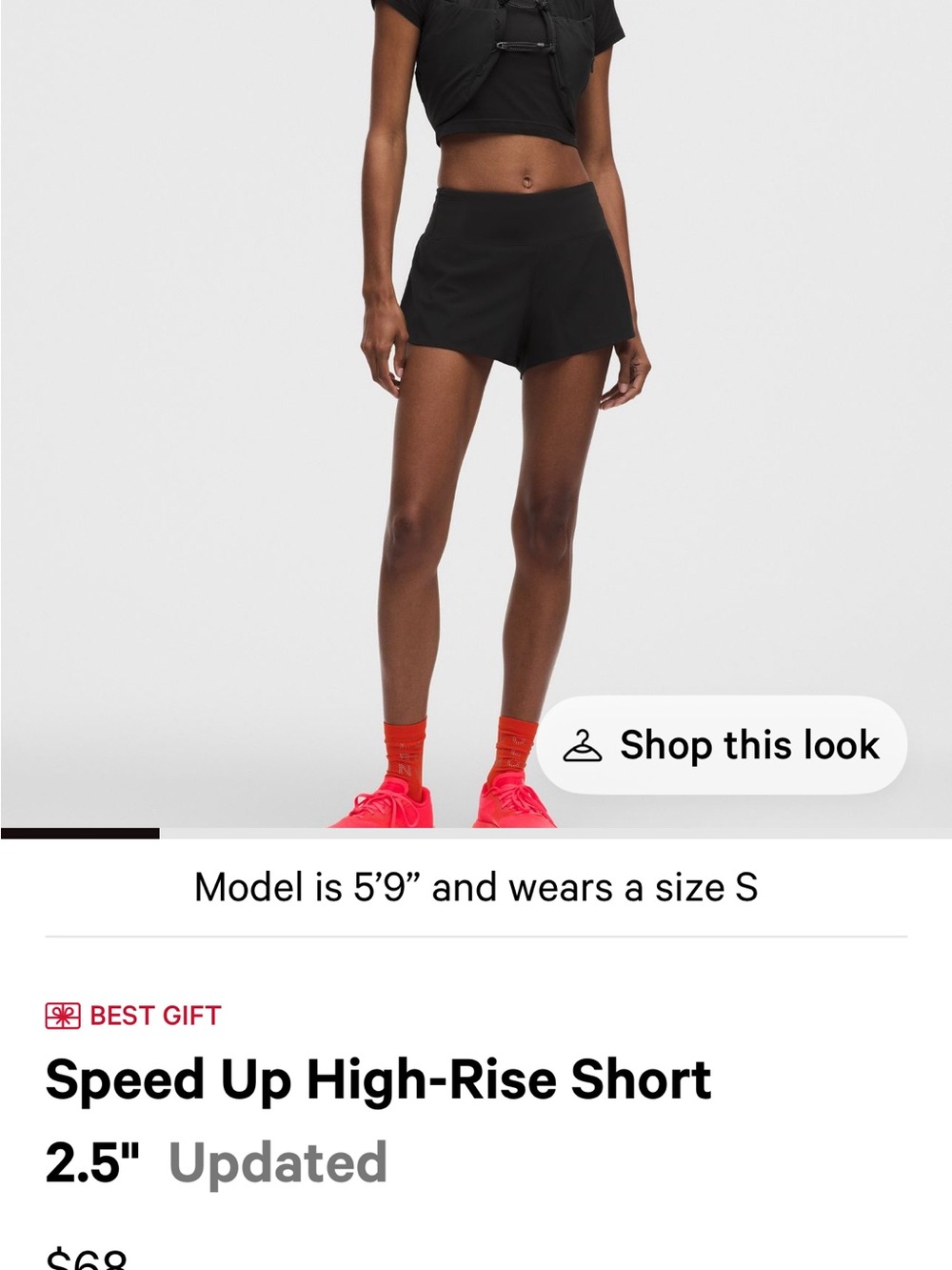 Lululemon speed up 2.5” small Women's Black Athletic shorts New without Tags